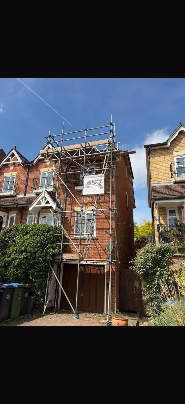 house with scaffolding